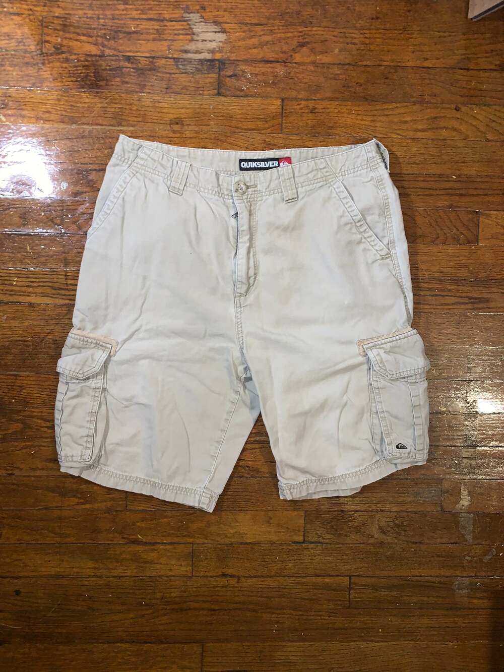Quiksilver Cargo Shorts Men's 34 Khaki Tan Utility Skate Surf Y2K Style